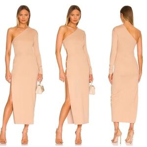 Not Yours To Keep Kyrie Midi Dress in Soft Sand